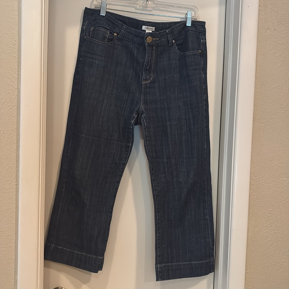 Blue jeans w/gold stitching from Harold’s. Size 12.